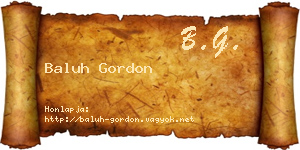 Baluh Gordon névjegykártya